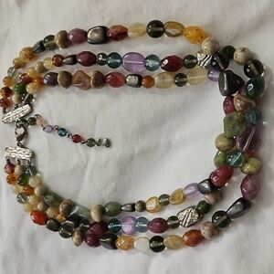 Vintage Beaded Triple Strand Necklace